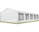 Intent24.fr - Tente de réception 5x10 m pavillon blanc bâche pe épaisse d'env.180g/m² imperméable tente de jardin - blanc 90104 4260546587939