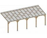 Toit Couv'Terrasse® en bois 3x7,4 m - Avec toit polycarbonate 3700265704787 3700265704787