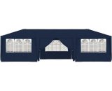 Grosmonde - 4x9 m Tente de réception avec parois latérales Bleu 90 g/m2 YY-O26000603