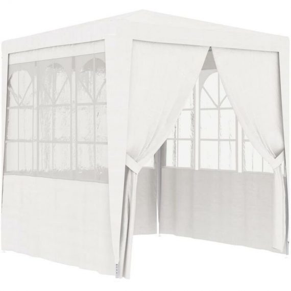 2,5x2,5m Tente de réception avec parois latérales Blanc 90 g/m2 YY-O26000596