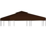 Nova - Couverture supérieure pour Gazébo à 2 plats à 210g / m² Dimensions diverses brunes Toile supérieure double de belvédère 310 g/m² 3x3 m Marron 46615 7436313756717