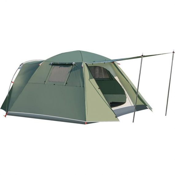 Costway - Tente de Camping 4 Personnes, Tente Dôme avec Double Couche Imperméable, Piquets et Cordes Coupe-Vent, Tente légère et Portable avec Sac de GP11625GN-EU 794094578377