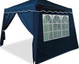 Tonnelle Tente pliante 3x3m avec 4 parois latérales pavillon pliable jardin Bleu Sac de transport inclus 990102 4250525308938